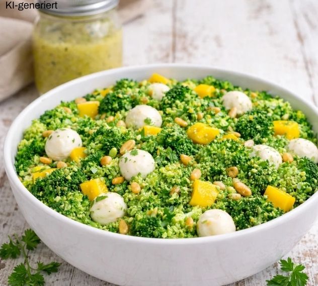 Brokkolisalat aus dem Thermomix®* mit Mango & Mozzarella, in 10 Minuten fertig