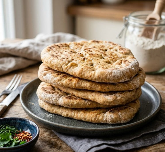 Fladenbrot im Thermomix®* zubereitet als High Protein Variante mit Hüttenkäse und Dinkelmehl by fitgemixt