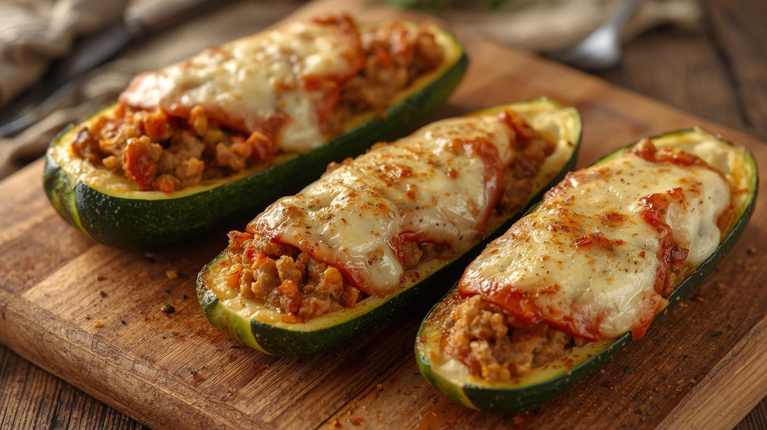 Gefüllte Zucchini mit dem Thermomix®* - Low Carb & mit Käse überbacken