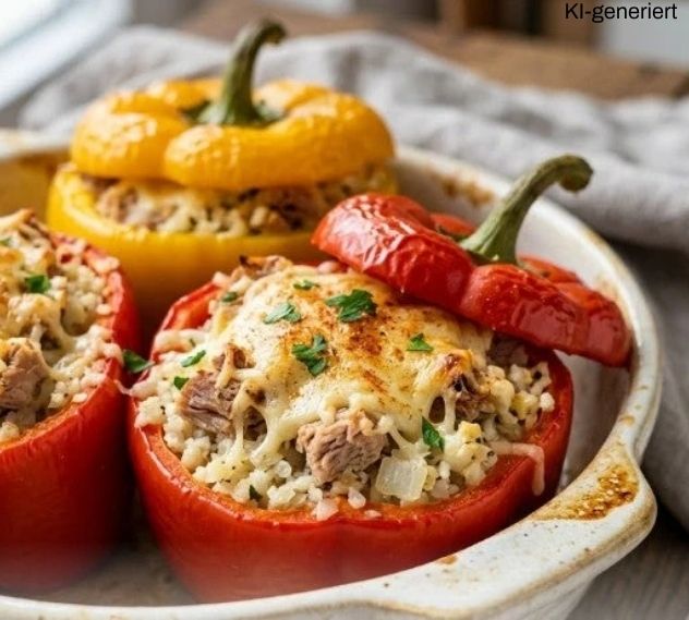 Gefüllte Paprika dank Thermomix®* in Low Carb mit Blumenkohlreis