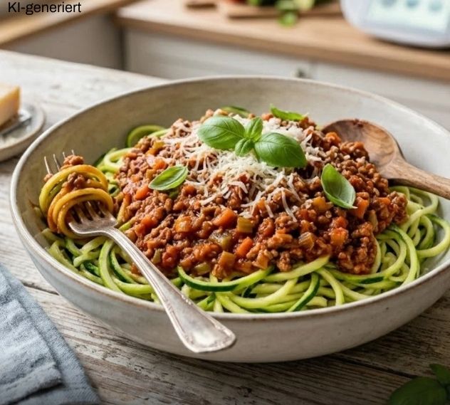 Low Carb Zucchini-Nudeln im Thermomix®* mit Bolognese zaubern