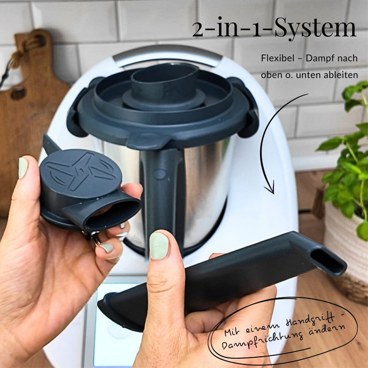 Thermomix Dampfumleitung mit 2-in-1-System – FitLeiter für flexible Dampfsteuerung nach oben oder unten – kaufen bei fitgemixt