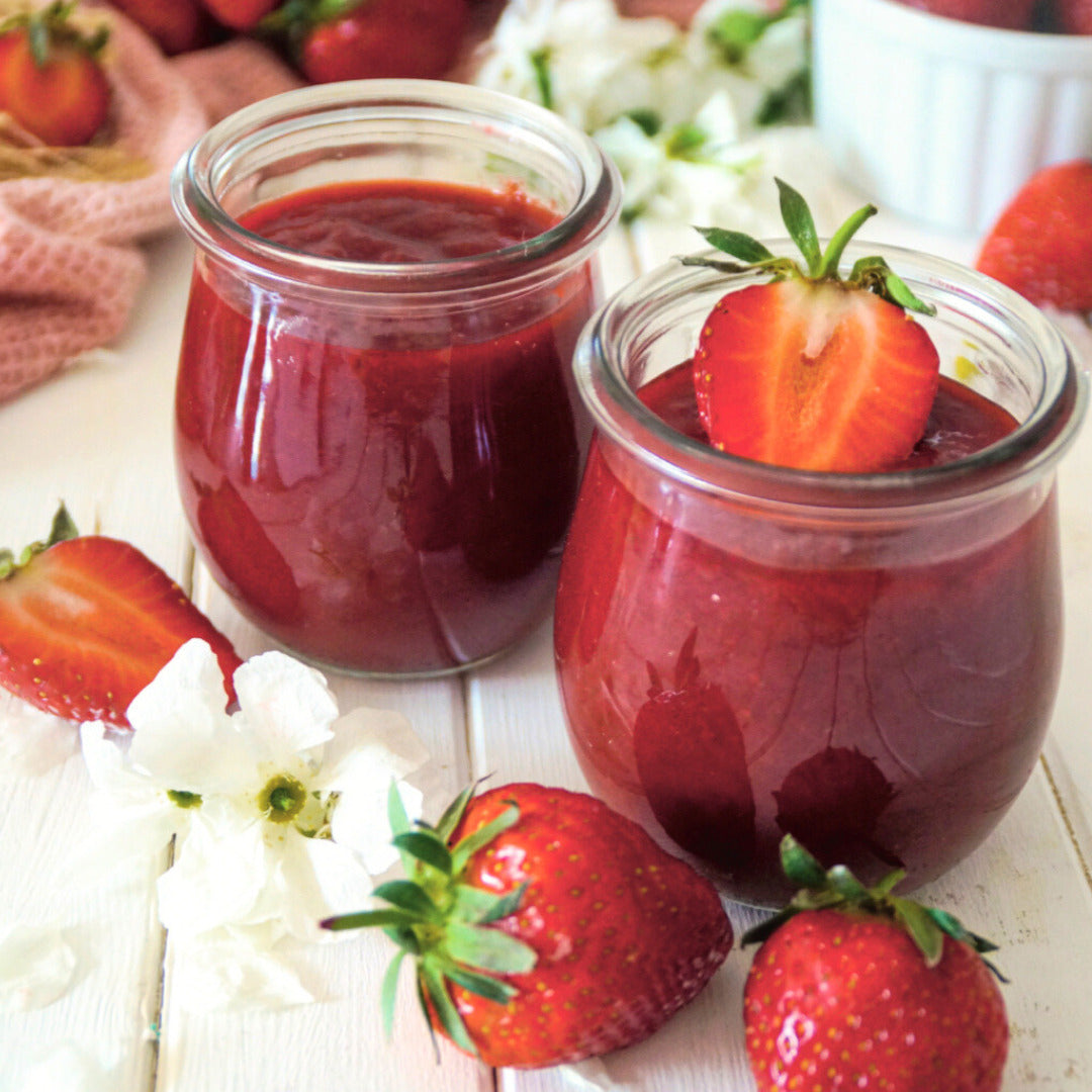 Erdbeermarmelade Rezept aus dem Fitgemixt Backbuch "Süß bin ich" – jetzt im Shop sichern