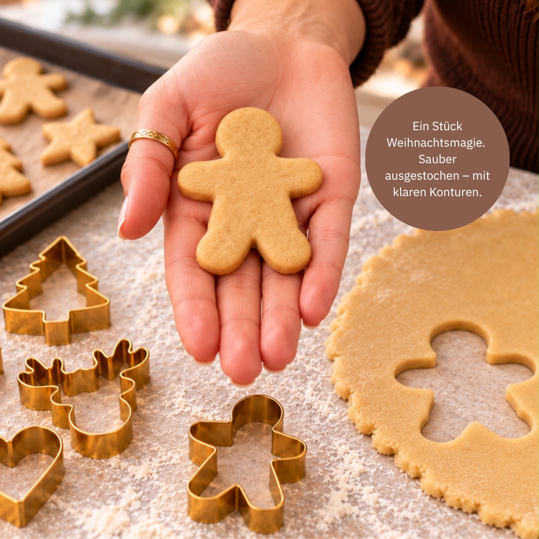 Ausstechformen Weihnachten ⭐ zauberschönes 6er Set in Gold – Fitgemixt