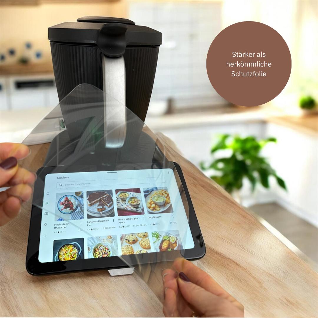 Schutzfolie Thermomix TM7 blasenfrei montieren – passgenauer Displayschutz von fitgemixt.