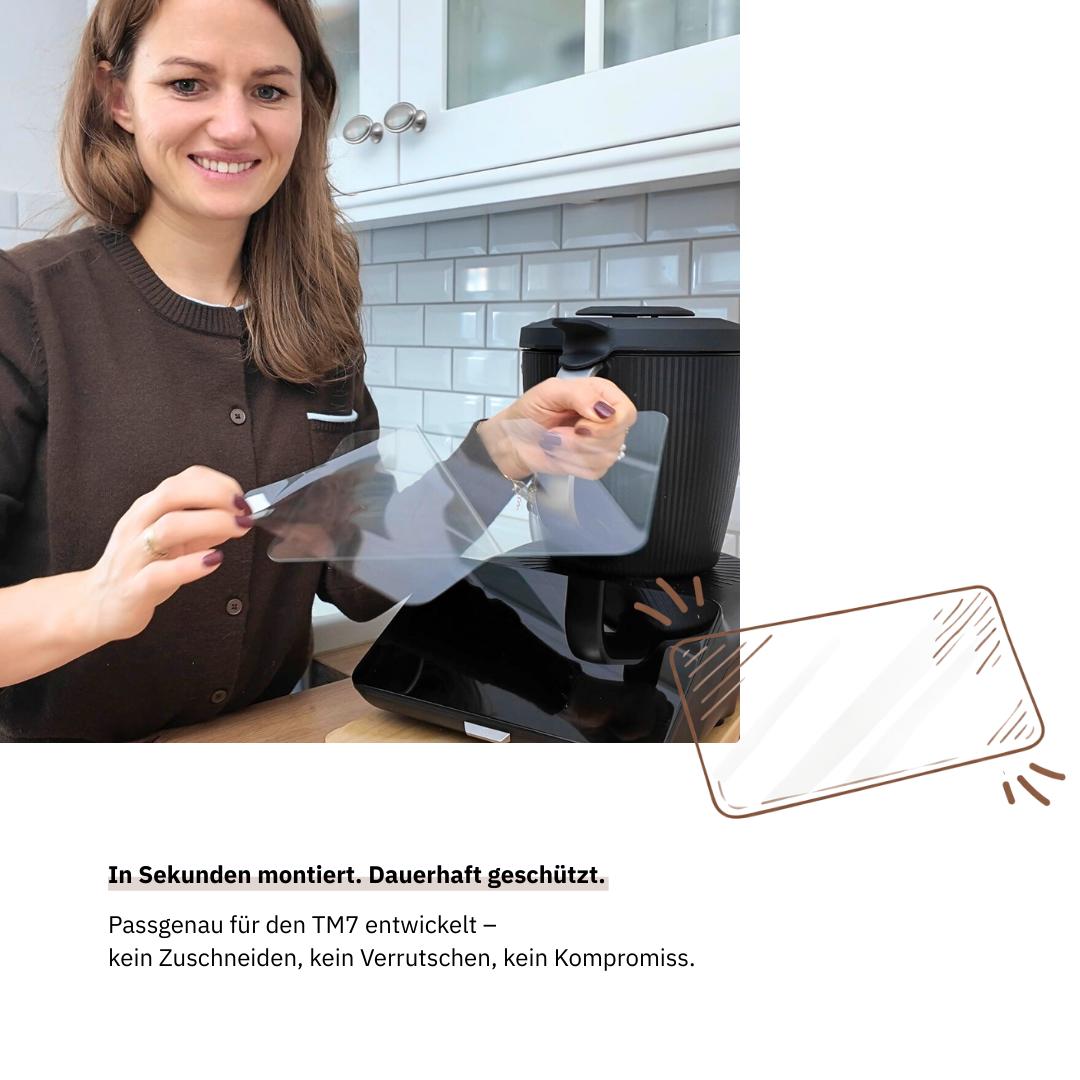 FitScreen Displayschutzfolie Thermomix TM7 im Einsatz für kratzfreien Touchscreen.