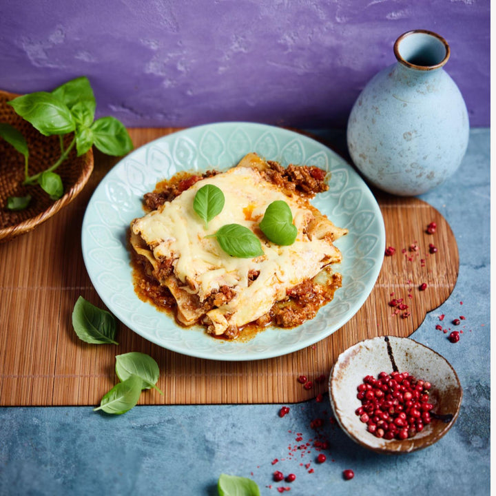Köstliche Lasagne als All-in-one Thermomix®* Rezept ohne Backofen aus dem fitgemixt Varoma-Kochbuch „Jetzt dampft's", jetzt im Shop bestellen
