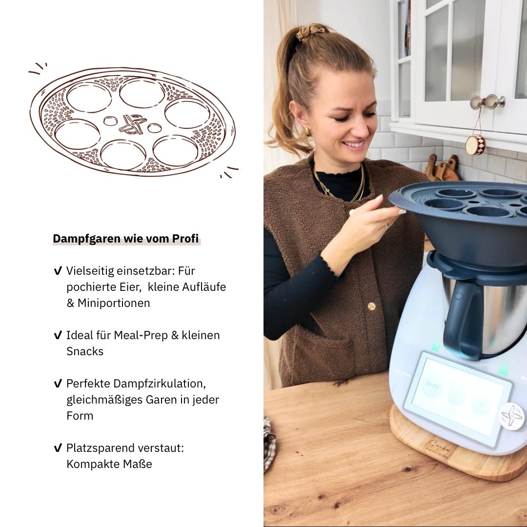 Fitgemixt Alternative zu Vorwerk Thermomix® Zubehör – vielseitiger Kocheinsatz. Jetzt im fitgemixt Shop kaufen.