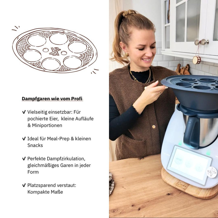 Fitgemixt Alternative zu Vorwerk Thermomix® Zubehör – vielseitiger Kocheinsatz. Jetzt im fitgemixt Shop kaufen.