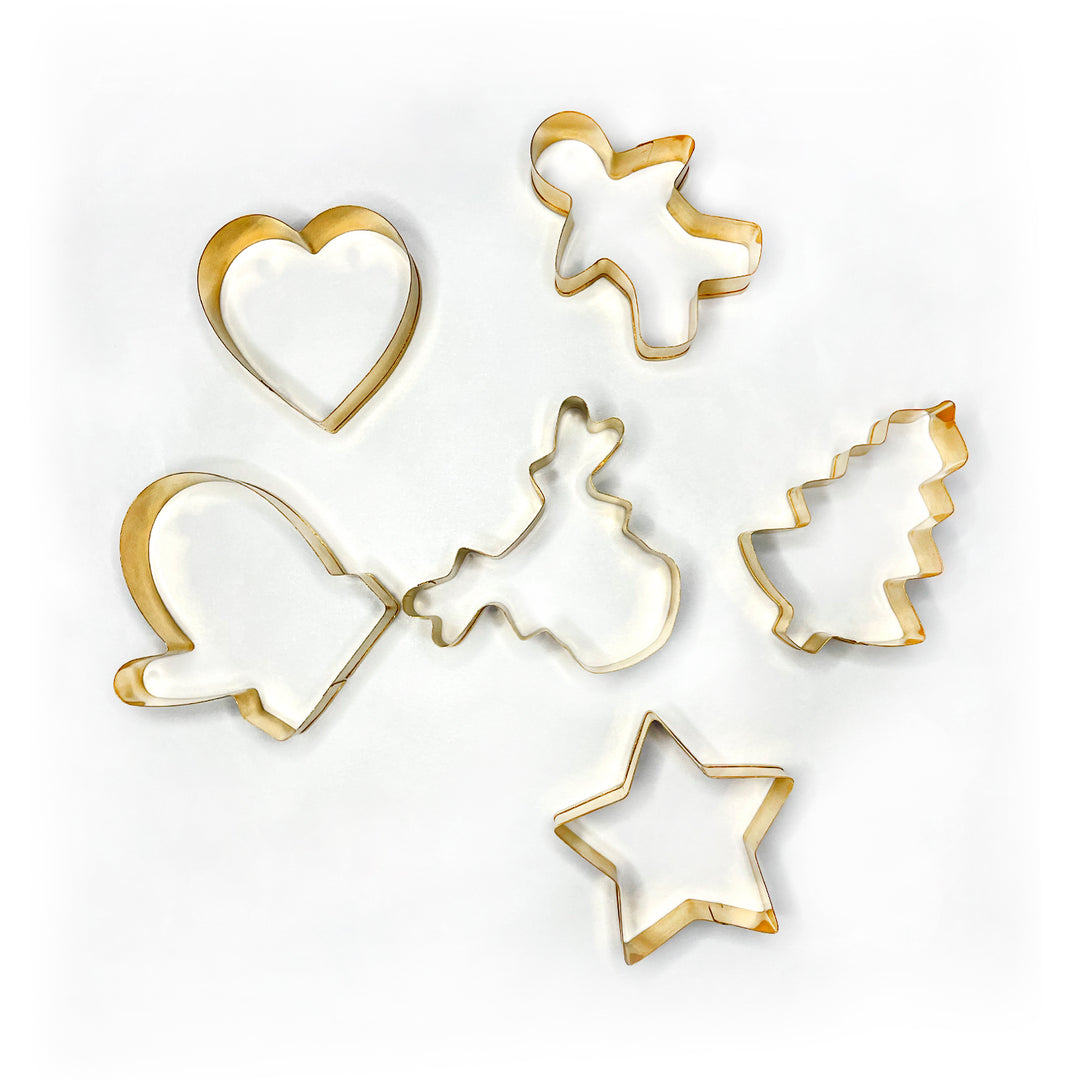 Ausstechformen Weihnachten ⭐ zauberschönes 6er Set in Gold – Fitgemixt