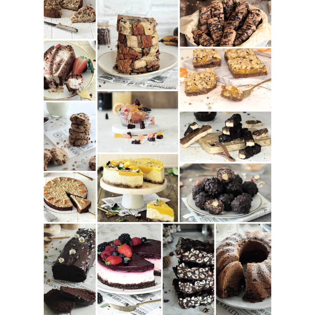 Vielfältige zuckerfreie Kuchen & Desserts – im Fitgemixt-Backbuch für deinen Thermomix®*, jetzt exklusiv hier im Fitgemixt-Shop kaufen.