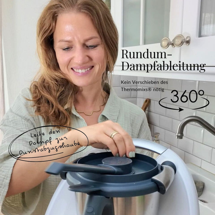 360° Thermomix Dampfumleiter für Rundum-Dampfableitung – FitLeiter ohne Thermomix verschieben nutzen – jetzt im fitgemixt Shop bestellen