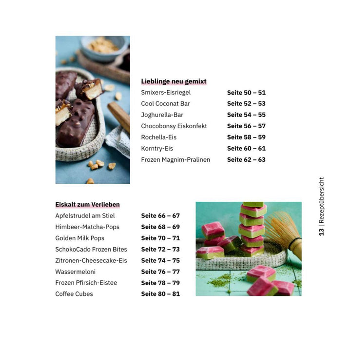 Rezeptübersicht mit fruchtigen Popsicles – entdecke das Buch voller Eis im Thermomix®*: Rezept-Ideen von fitgemixt.