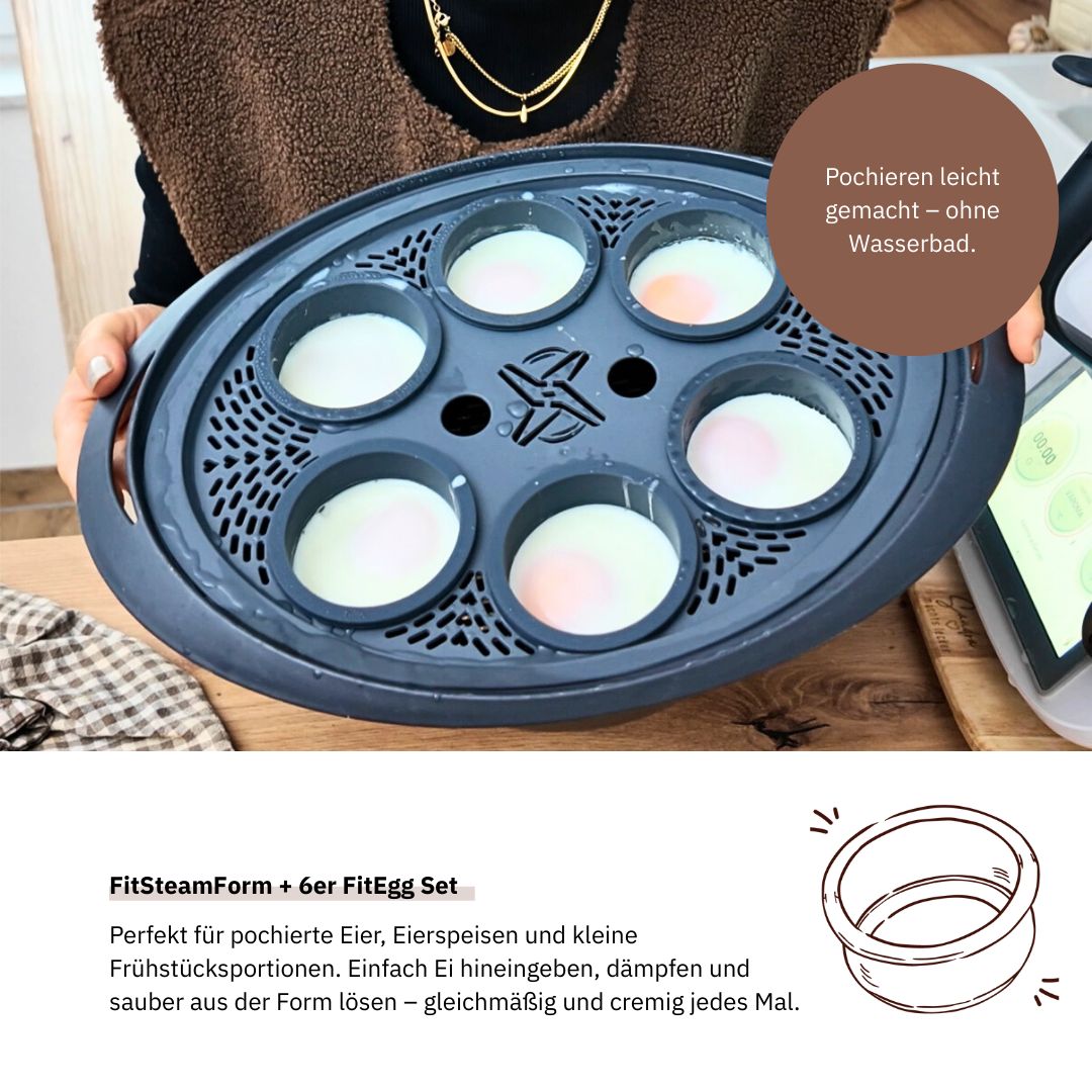 FitSteamForm Kocheinsatz für Thermomix® TM6 – vielseitiges Zubehör für Dampfgaren. Jetzt FitSteamForm im Shop sichern.