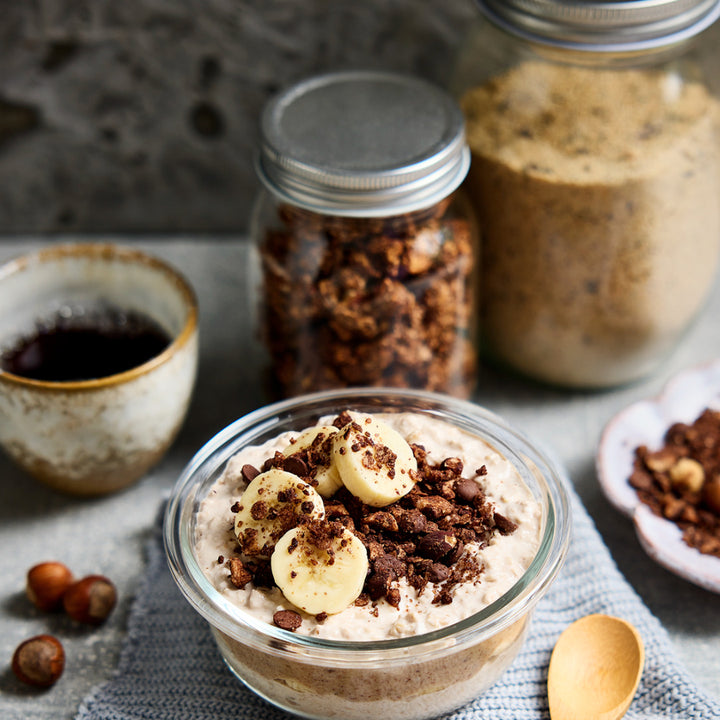 Cremiges Bananen Porridge als Frühstück Thermomix®* Idee aus dem "Let’s break fast Buch" von fitgemixt.de