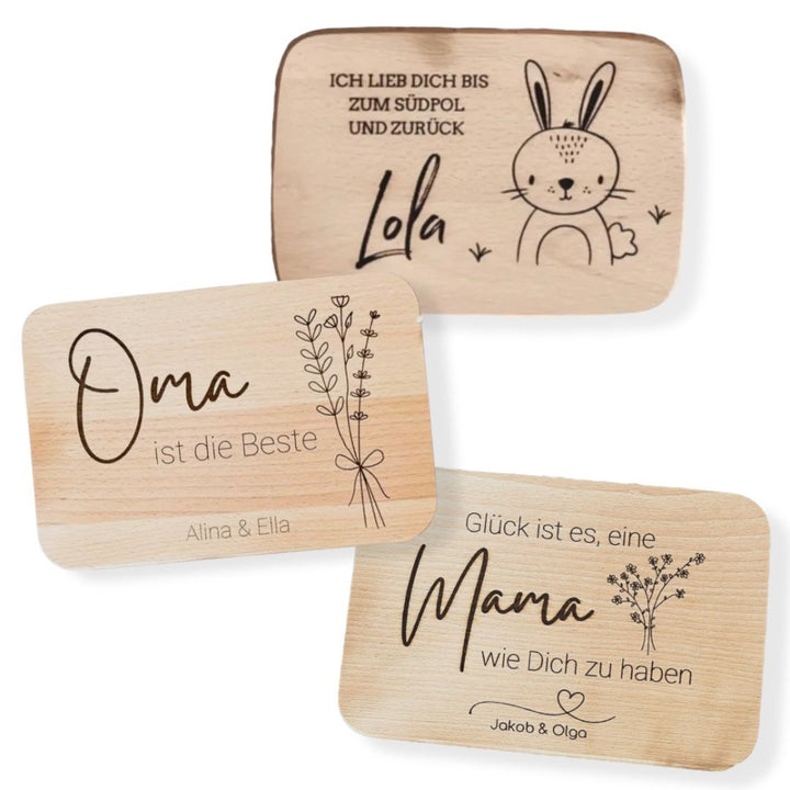 Frühstücksbrettchen personalisiert mit Name & Bild – das perfekte personalisierte Geschenk, erhältlich im fitgemixt Onlineshop.