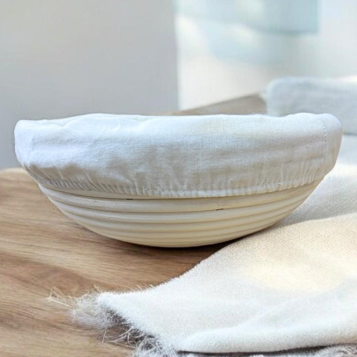 Runder Gärkorb aus Rattan. Bestelle hier im fitgemixt Onlineshop deinen runden Brot-Gärkorb.