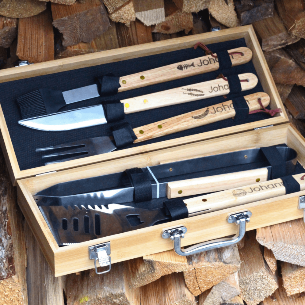 Grillbesteck personalisiert mit Spruch und Wunschtext von fitgemixt - jetzt hier im Shop bestellen!!