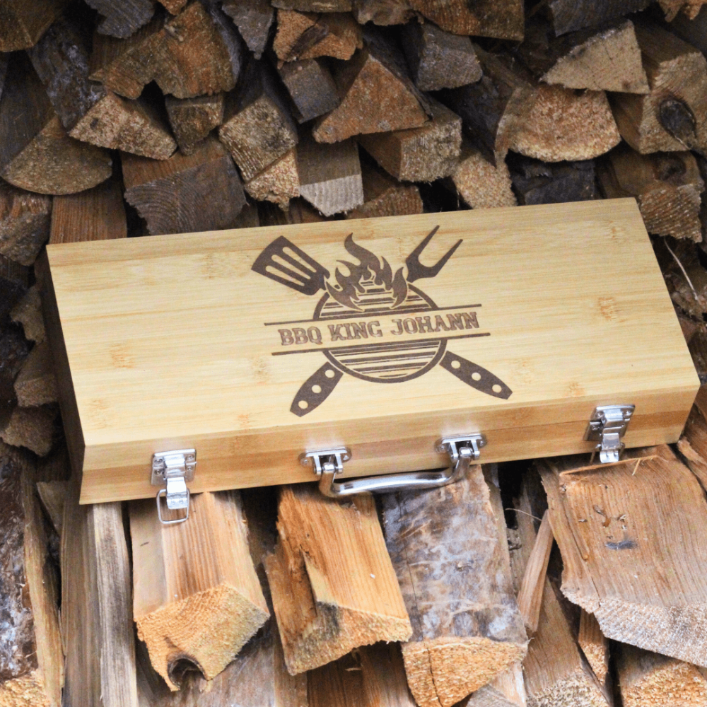 Grillbesteck personalisiert mit Gravur von fitgemixt - jetzt hier im Shop bestellen!!