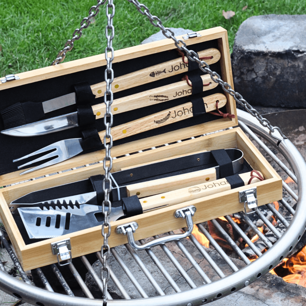 Grillset personalisiert mit Spruch und Name von fitgemixt - jetzt hier im Shop bestellen!!