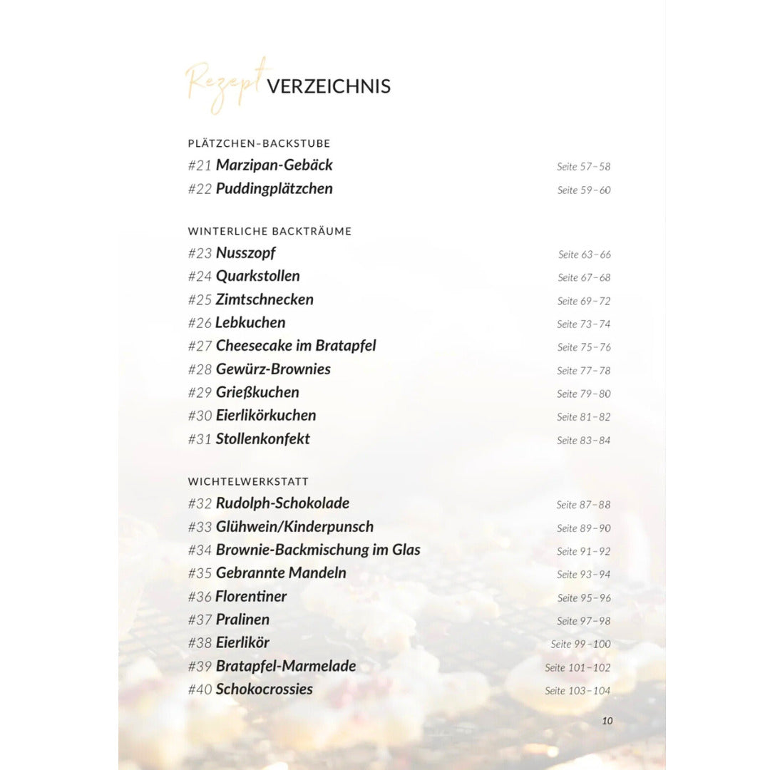 Inhaltsverzeichnis Weihnachtsbuch kaufen – Einblick in das von fitgemixt passend konzipierte Thermomix®* Weihnachtskochbuch 