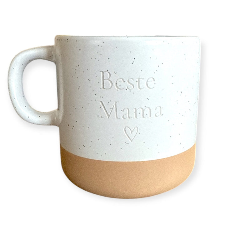 Kaffeetasse gravieren lassen mit der süßen Aufschrift "Beste Mama" plus Herzchen – ideal für die beste Mama bestellen im fitgemixt Shop