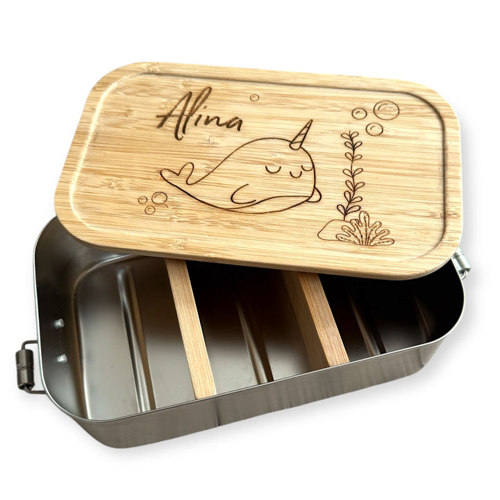 Lunchbox mit Fächern & Name + Motiv gestalten