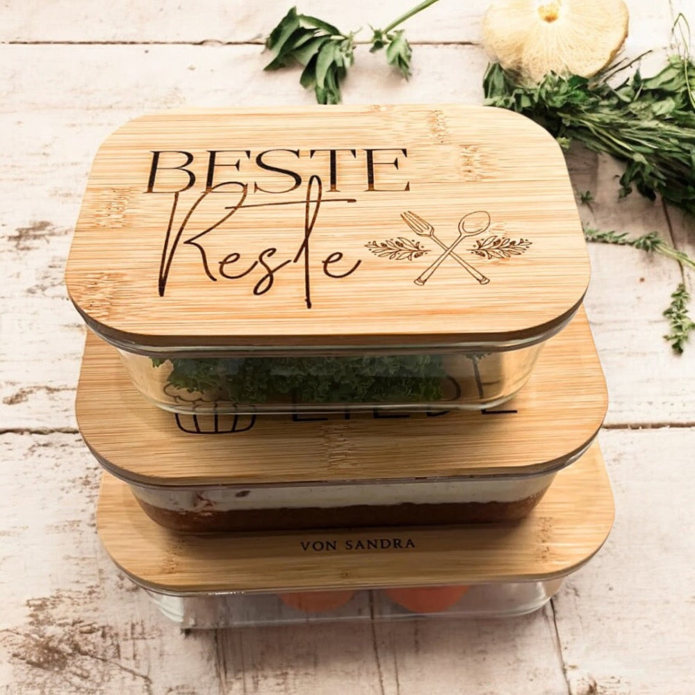 meal prep aufbewahrung Meal Prep Boxen Glas eckig ❤ mit Gravur personalisierbar – Fitgemixt