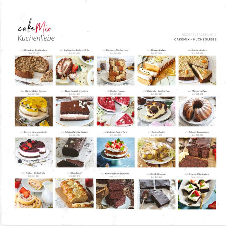 Rezeptübersicht "CakeMix Kuchenliebe" im Backbuch "Süß bin ich" – entdecke das Buch gleich im Fitgemixt-Shop