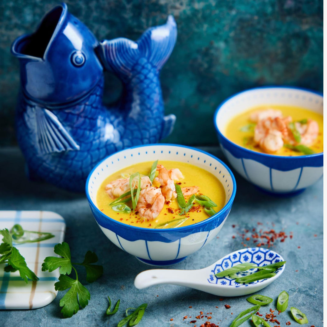 Kokos-Garnelen-Suppe als One-Pot-Thermomix®* Rezept aus dem Varoma®* aus dem fitgemixt Varoma-Kochbuch „Jetzt dampft's", jetzt im Shop bestellen