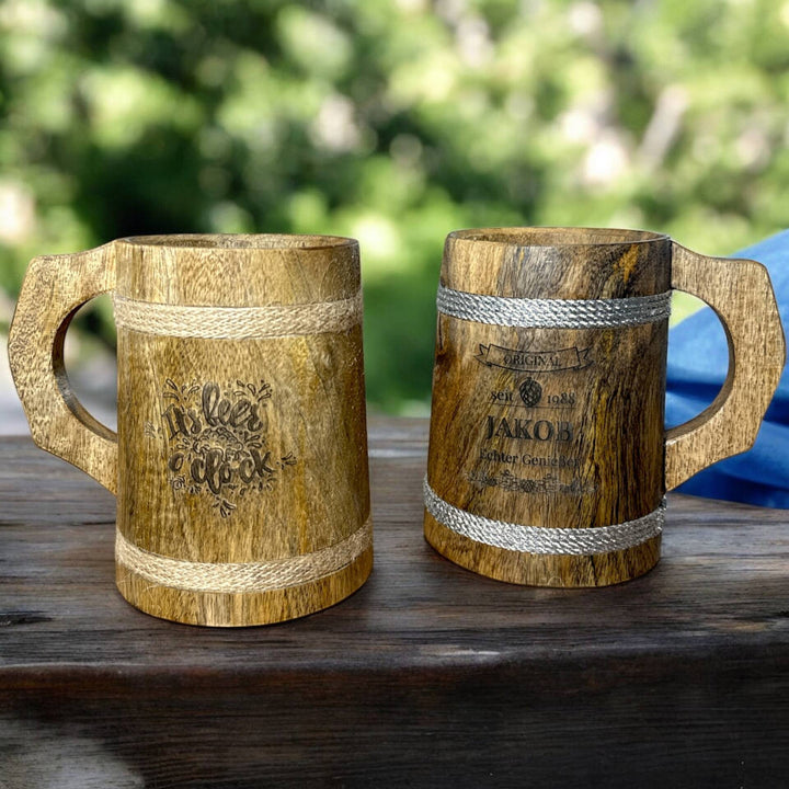 Hochwertiger personalisierter Maßkrug 500 ml oder 700 ml mit individueller Gravur hier im Shop von fitgemixt erhältlich