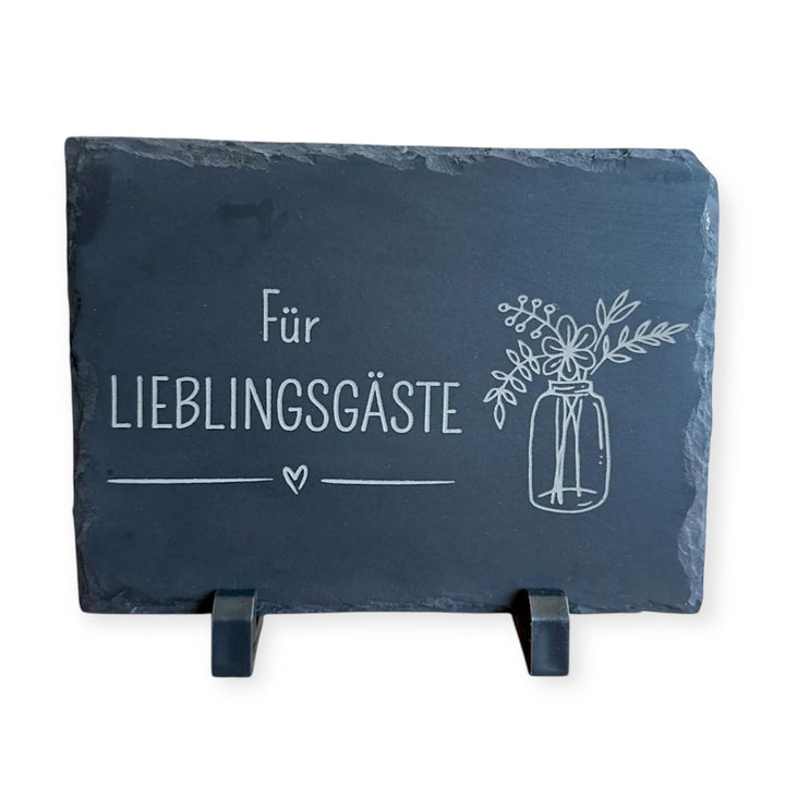 Schiefertafel mit Spruch & Motiv