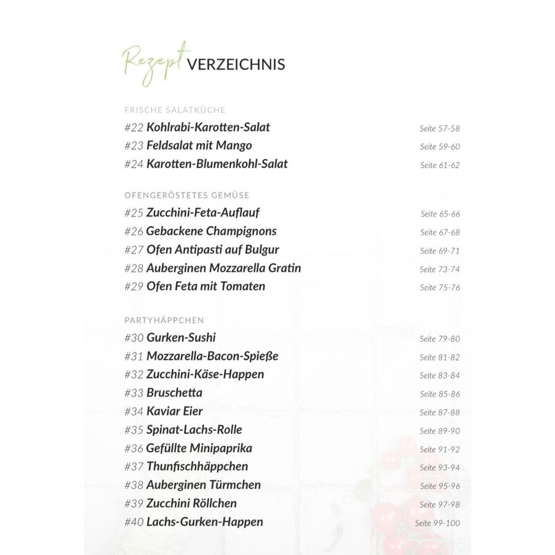 Rezeptverzeichnis mit schnellen Partyrezepten für deinen Thermomix®* – entdecke das Kochbuch „Gemeinsam genießen“ jetzt im Fitgemixt Shop kaufen.