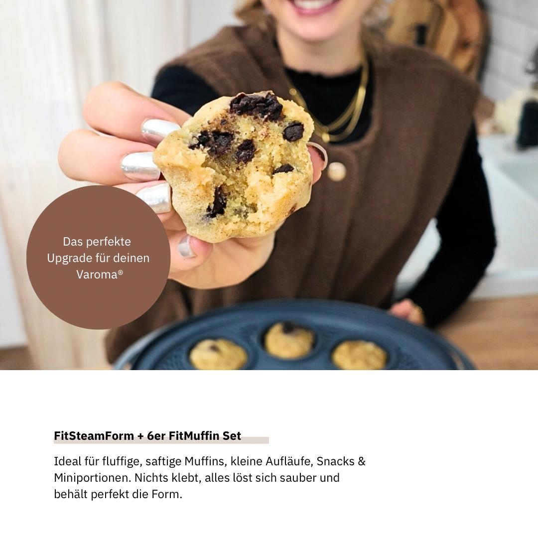 Silikon-Muffinform für Varoma® – perfekt für schonendes Dampfgaren kleiner Portionen. Jetzt im fitgemixt Shop kaufen.