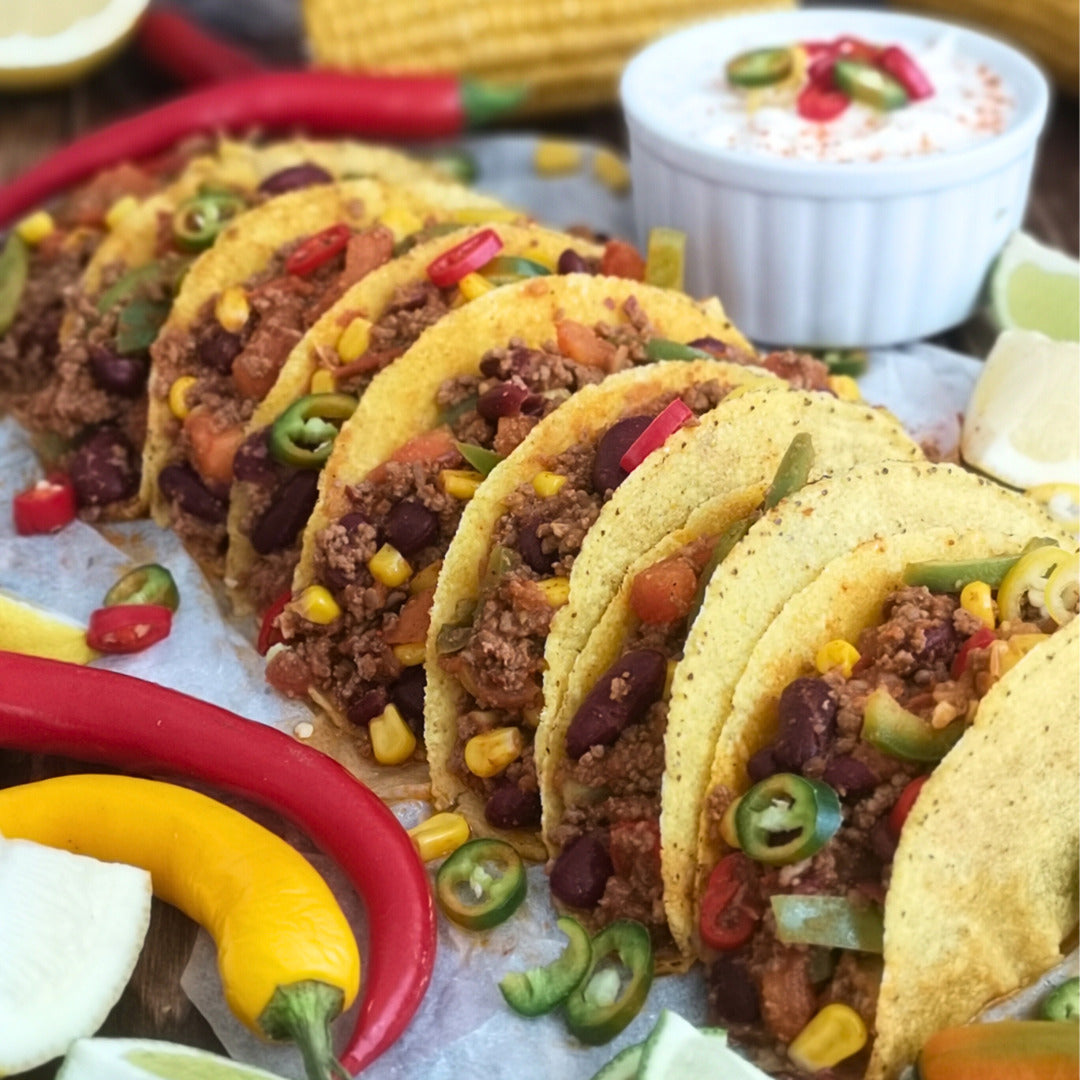Glutenfreie Tacos Mexican Style, ohne Haushaltszucker, in 10 Minuten zubereitet aus dem Diät-Rezepte Kochbuch passend für den Thermomix®* Feel Good Fast Food von Fitgemixt