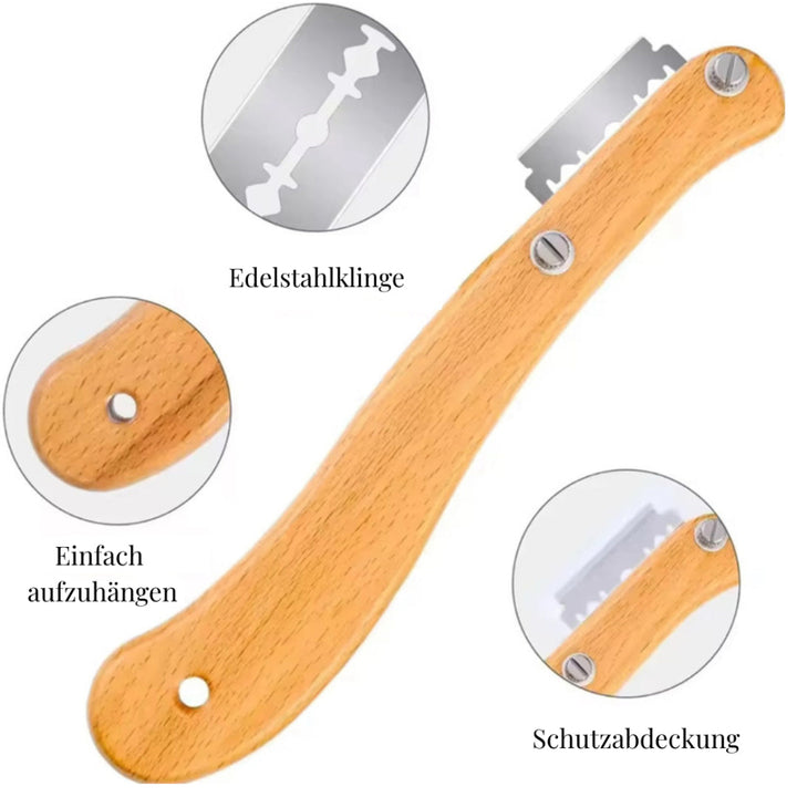 Präzises Schneiden von Brotlaiben mit dem Teigmesser. Jetzt hier im Shop von fitgemixt bestellen