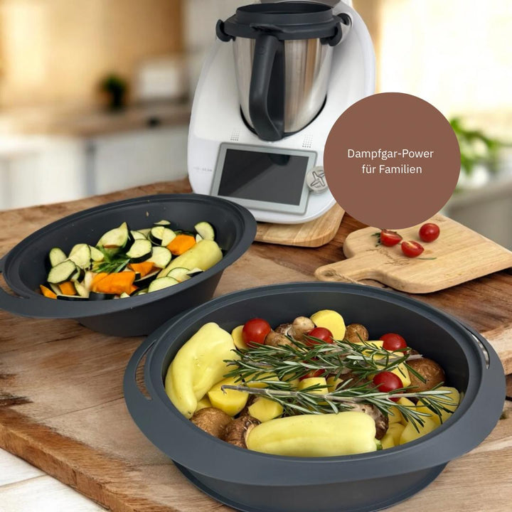Gareinsatz Thermomix®* TM31* Alternative FitSteamTower – vergrößerte Fläche zum Dampfgaren – jetzt im fitgemixt Shop kaufen