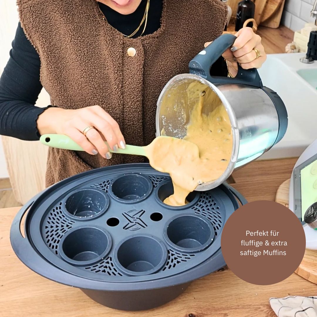 FitSteamForm Thermomix® Kocheinsatz für TM6, TM5 und TM31 – optimiert für schonendes Garen. Jetzt im fitgemixt Shop bestellen.