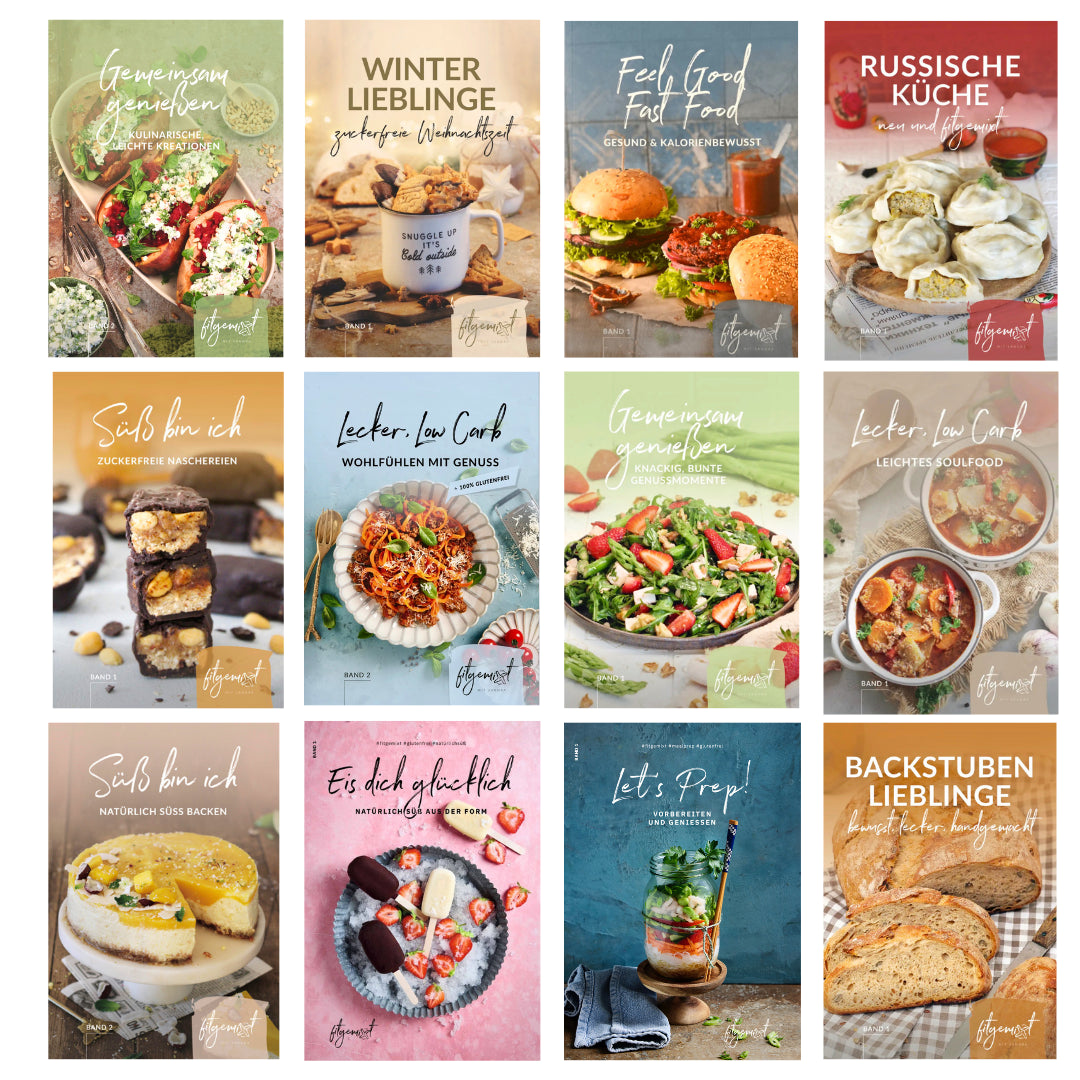 Dieses Thermomix® Rezeptheftchen Set aus 12 Back- und Kochbüchern von fitgemixt ist ein Must-have für alle TM-BesitzerInnen!! Jetzt hier im Shop bestellen