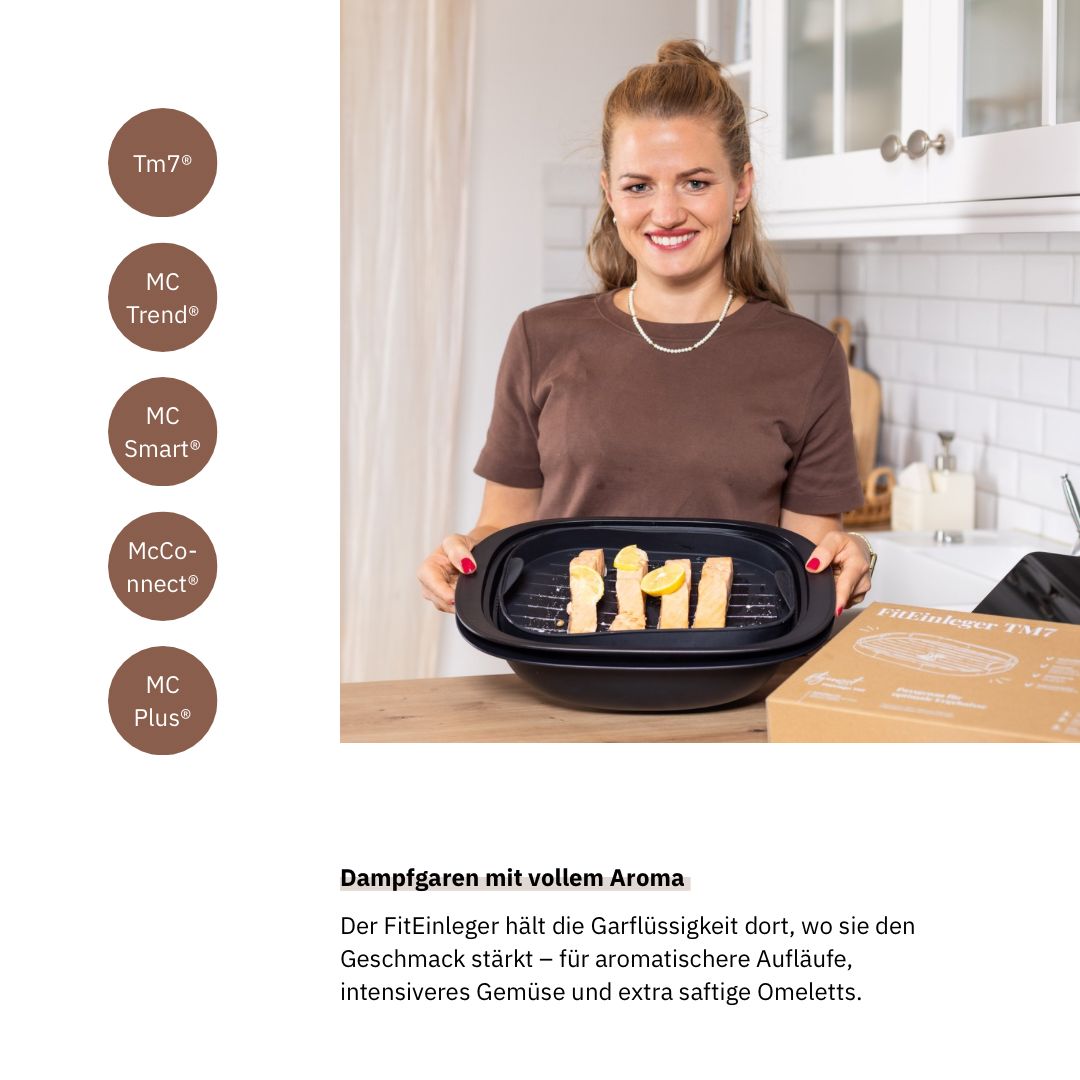 Fitgemixt Einlegeboden für Thermomix® Varoma® – perfektes Zubehör für sauberes Dampfgaren und optimale Ergebnisse. Jetzt bestellen.
