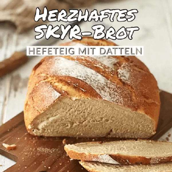 Herzhaftes Hefeteig - Brot aus Skyr und Datteln - Rezept by fitgemixt