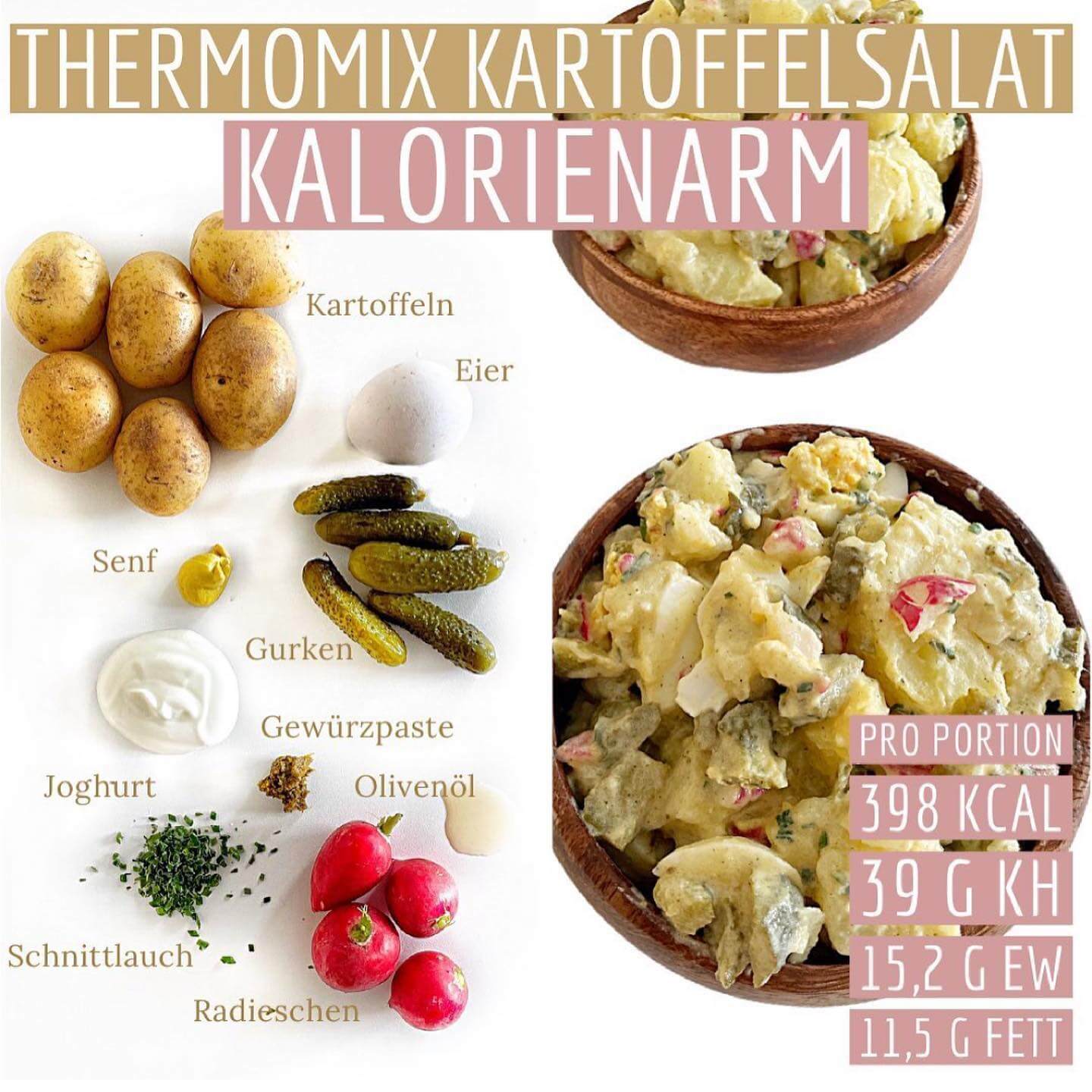 Unglaublich leckeren Kartoffelsalat im Thermomix® mixen so einfach und schnell zaubern mit diesem Rezept von fitgemixt