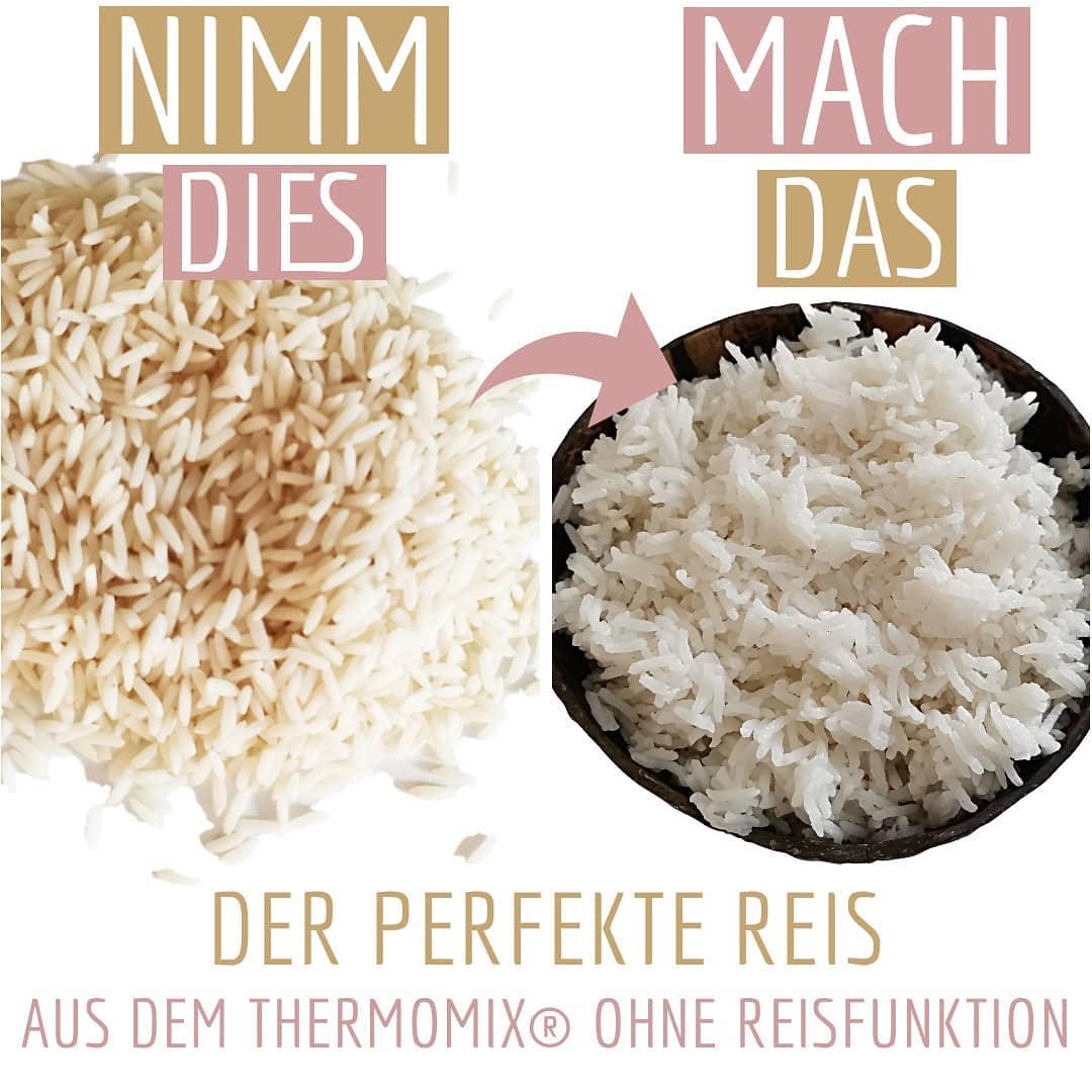 Im Thermomix® Reis kochen - perfekt, einfach und gelingsicher & ohne Reisfunktion. Rezept by fitgemixt