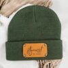 Personalisierte Herrenmütze aus Baumwolle – personalisierte Beanie mit Namensschild im fitgemixt Shop