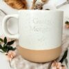 Tassen Lasergravur "Guten Morgen" und Croissant-Illustration – direkt im fitgemixt Shop kaufen