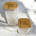 Gravierbares Vorratsglas mit Bambusdeckel einzeln kaufen – luftdicht & nachhaltig zur Aufbewahrung von Lebensmitteln bei fitgemixt